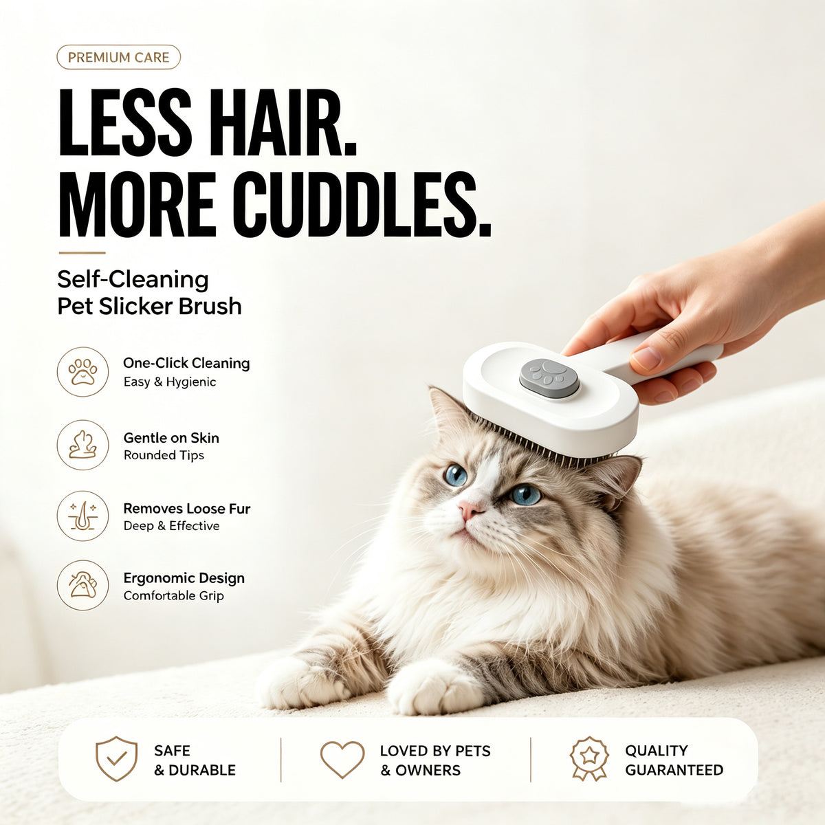 Slicker brush for dogs and cats in use