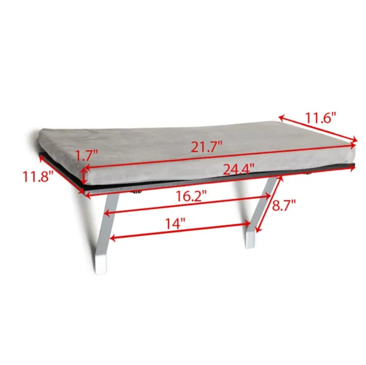 Cat window perch with soft removable cushion