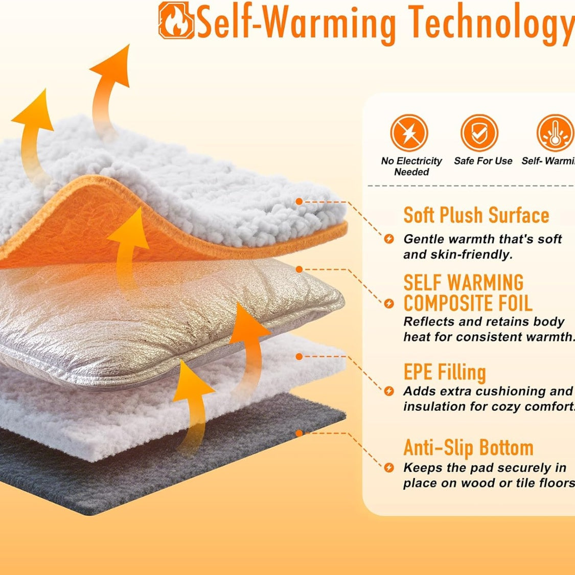 Self-warming cat bed size and features